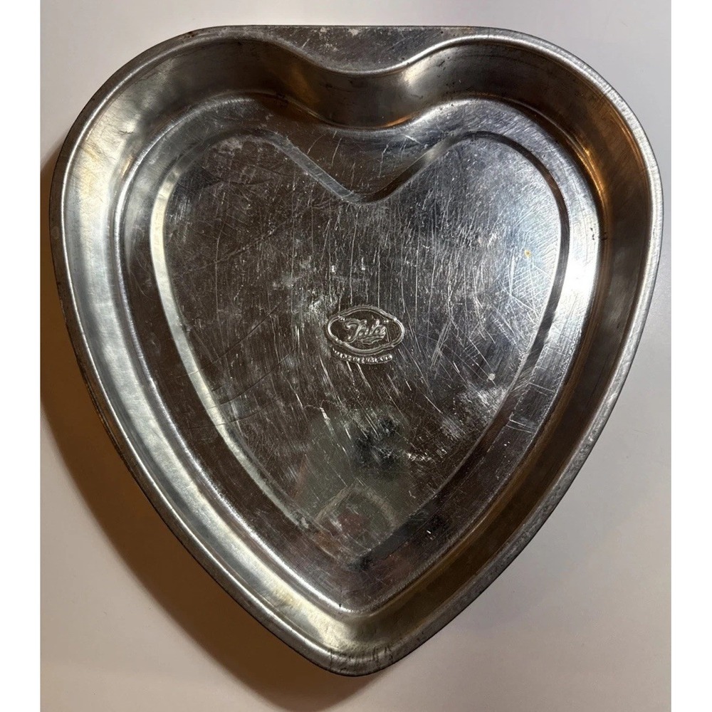 Vintage Tala Heart Shaped Aluminum Cake Pan Valentine Baking Mold Tin